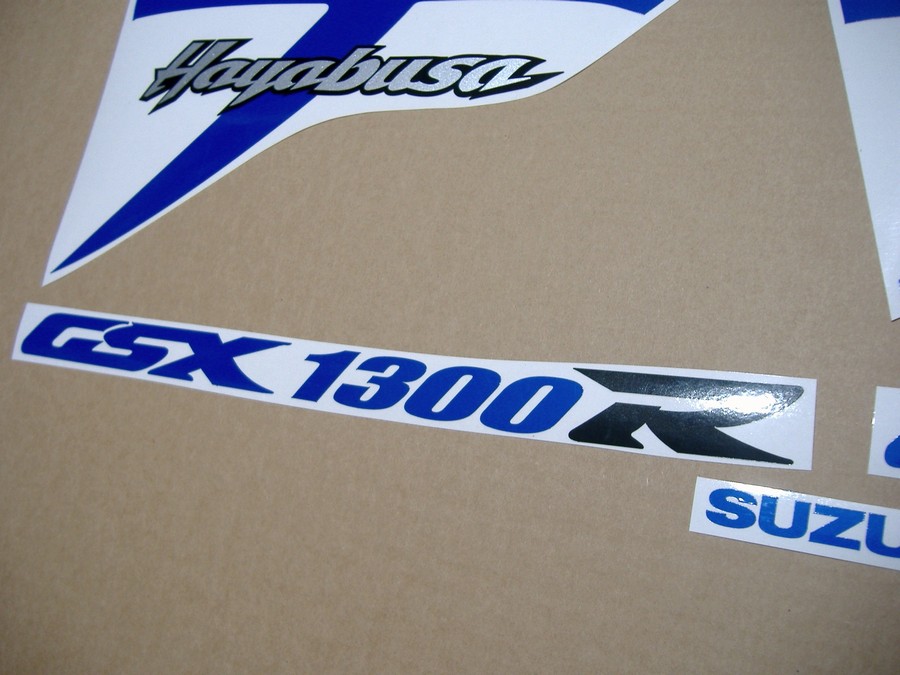 Hayabusa GSX1300R signal reflective blue decals stickers kanji graphics set kit