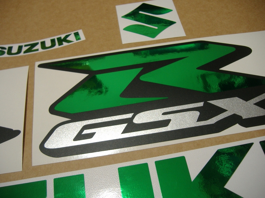 GSX-R 750 lime green decals stickers graphics set kit srad labels verde adesivi 