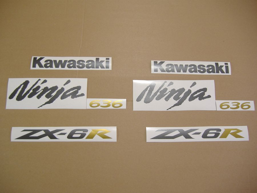 Kawasaki ZX-6R Ninja decals set (full kit) black version - Moto-