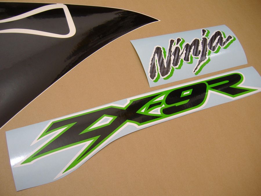 Kawasaki ZX-9R Ninja 2002 decals set (full - green version - Moto- Sticker.com