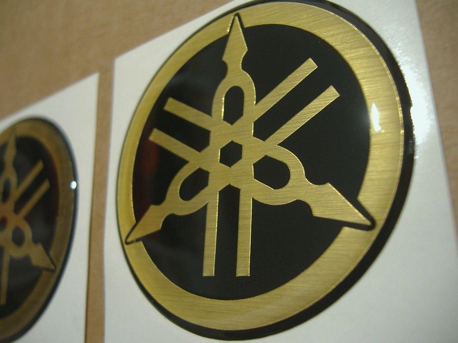 YAMAHA R1 R6 R7 XJR YZF Fairing GENUINE Badge Gel Decal Sticker GOLD 25mm x 1 