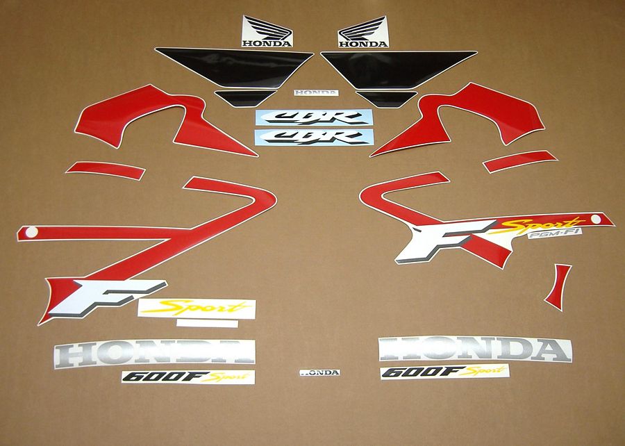 CBR 600F BLACK & RED SEAT UNIT TAIL PIECE DECALS STICKERS GRAPHICS 