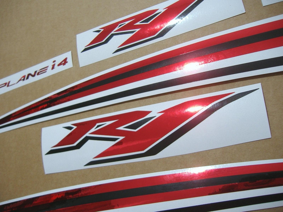 YZF-R1 2010 custom decals stickers graphic set kit 2009-2011 RN22 14b red chrome 