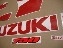 Suzuki GSXR 750 2005 custom red full decals set