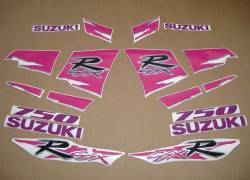 Suzuki GSXR 750W 1994 silver pink adhesives