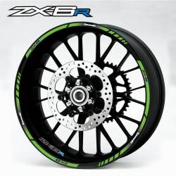 Kawasaki ZX-6R Ninja green rim lines sticker set