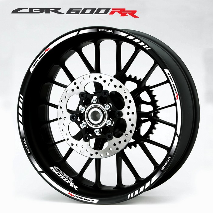 Motorcycle 17-18 Inch Wheel Rim Tape Decal Stripes - 9mm Reflective Vinyl For Honda CBR125R CBR250R