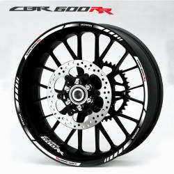 Honda CBR 600RR white 17-inch wheel stripes set