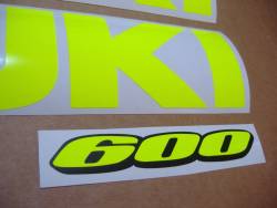 Suzuki GSX-R 600 custom neon yellow complete sticker kit