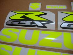 Suzuki GSX-R 600 fluorescent yellow full decals set