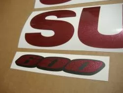 Suzuki GSX-R 600 custom burgundy red decals