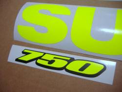 Suzuki GSX-R 750 custom signal yellow stickers set