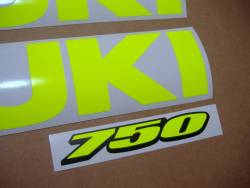 Suzuki GSX-R 750 custom neon yellow adhesives