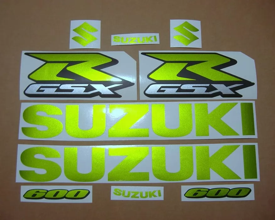 Suzuki GSXR 600 custom lime green full decals set