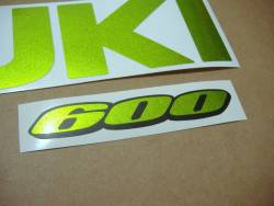 Suzuki GSX-R 600 custom pearl green logo decals set