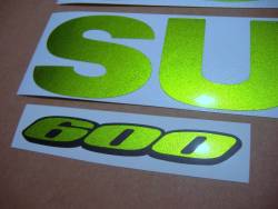 Suzuki GSX-R 600 custom light green decals