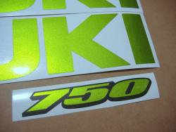 Suzuki GSXR 750 custom light green graphics set