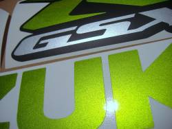 Suzuki GSX-R 750 custom pearl green logo decals 