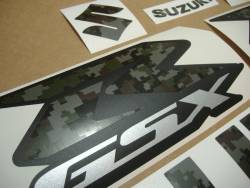 Suzuki GSXR 750 custom military green full decals set