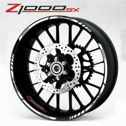 Kawasaki Z1000sx rim stripes stickers white