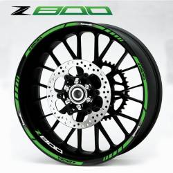 Green Kawasaki wheel stripes decals