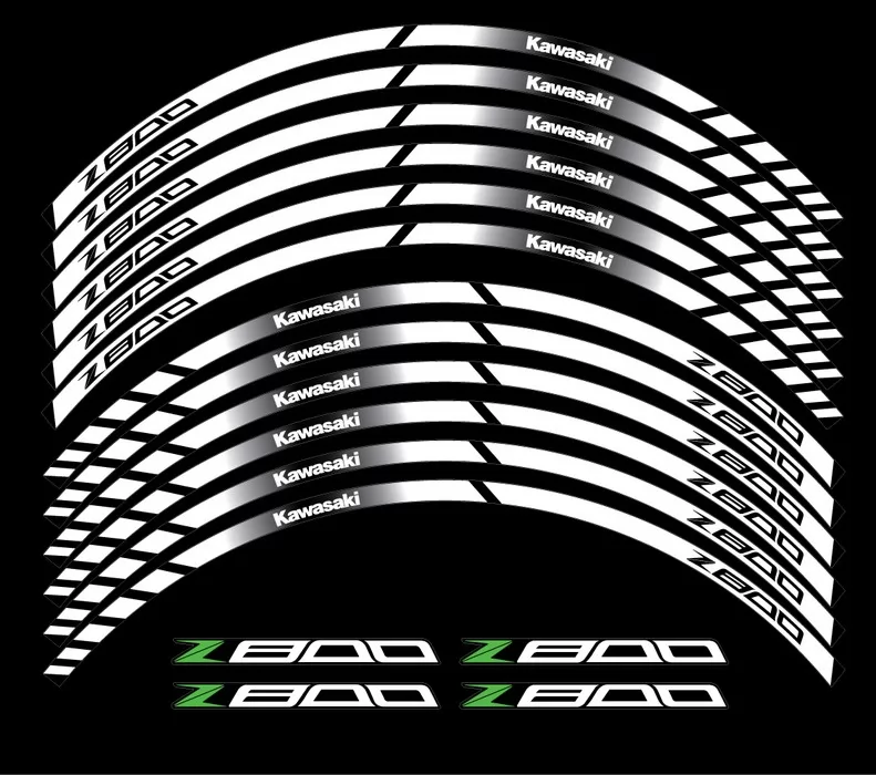 Kawasaki Z 800 wheel stripes decals set