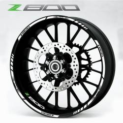 Kawasaki Z 800 white rim stripes decals set