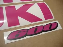 Suzuki GSXR 600 hot pink adhesives