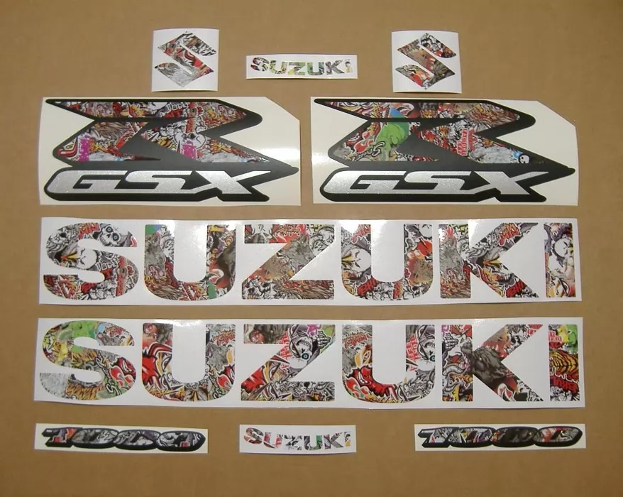 Suzuki Gixxer 1000 skull customized decals 