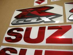 Suzuki GSXR 600 chrome red stickers set
