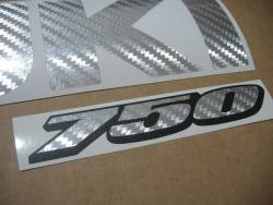 Suzuki GSXR 750 silver carbon fiber decals srad