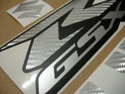 Suzuki GSX-R 750 grey carbon fiber customized stickers
