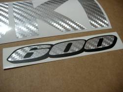 Suzuki GSXR 600 silver carbon custom decals