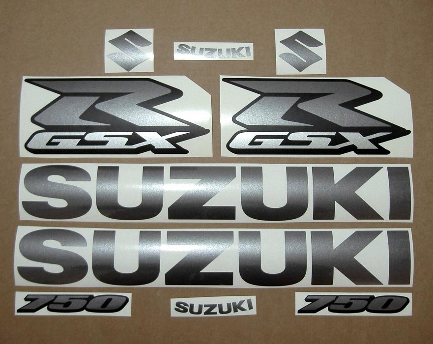 SUZUKI GSX-R 750 CUSTOM GRAPHITE GREY STICKER SET