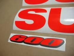 Suzuki Gixxer 600 neon red srad decal set