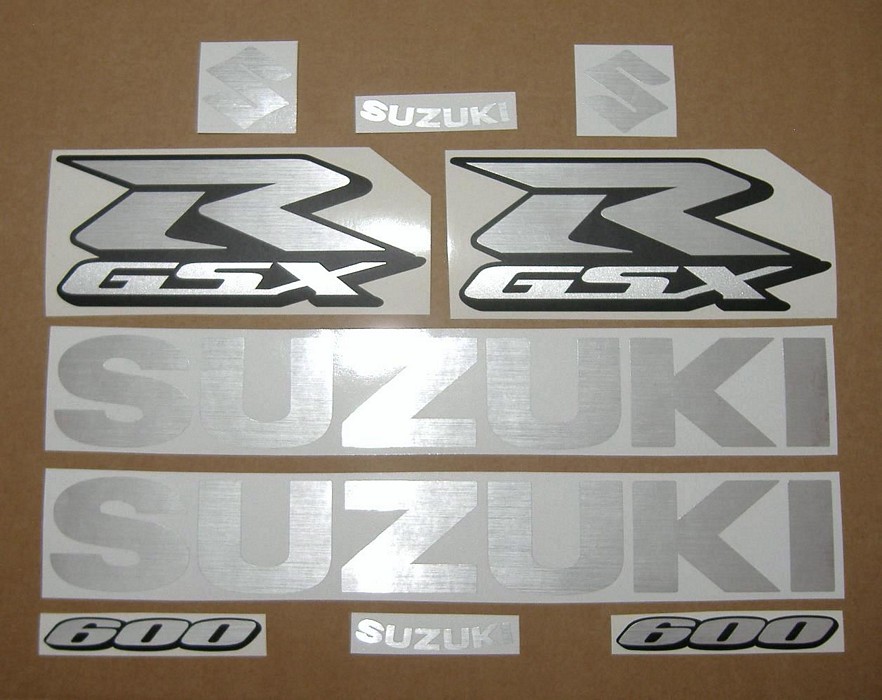 Suzuki GSXR Gixxer 600 inox silver decals 