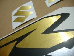 Suzuki GSXR 750 brushed gold graphics labels srad