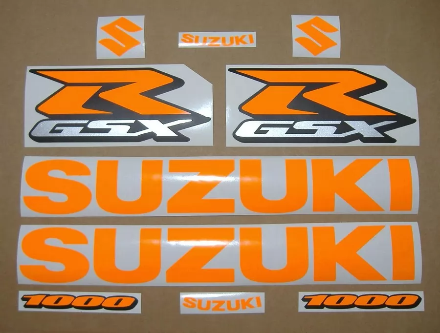 Suzuki GSXR 1000 fluorescent neon orange graphics