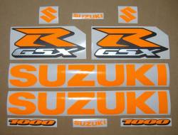Suzuki GSXR 1000 fluorescent neon orange graphics