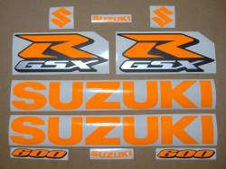 Suzuki GSXR 600 custom neon signal orange decals