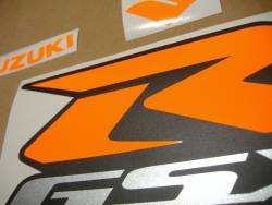 Suzuki GSXR 750 custom neon signal orange decals