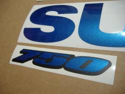 Suzuki GSXR 750 blue graphics labels srad
