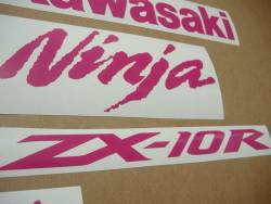 Kawasaki ZX10R Ninja hot pink custom stickers