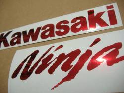 Kawasaki ZX6R custom chrome burgundy sticker set