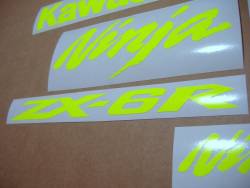 Kawasaki ZX6R neon fluo yellow customized logo decals