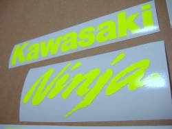 Kawasaki ZX6R neon fluorescent yellow decals kit