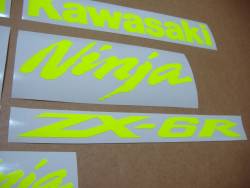 Kawasaki ZX6R neon signal yellow custom graphics