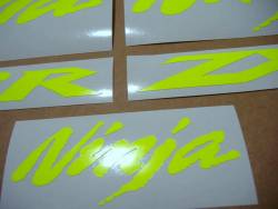 Kawasaki ZX10R neon fluorescent yellow decals  kit