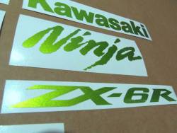 Kawasaki ZX6R 636 metallic green decal set