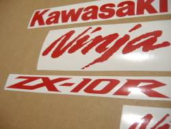 Kawasaki ZX10R 1000 medium red stickers kit